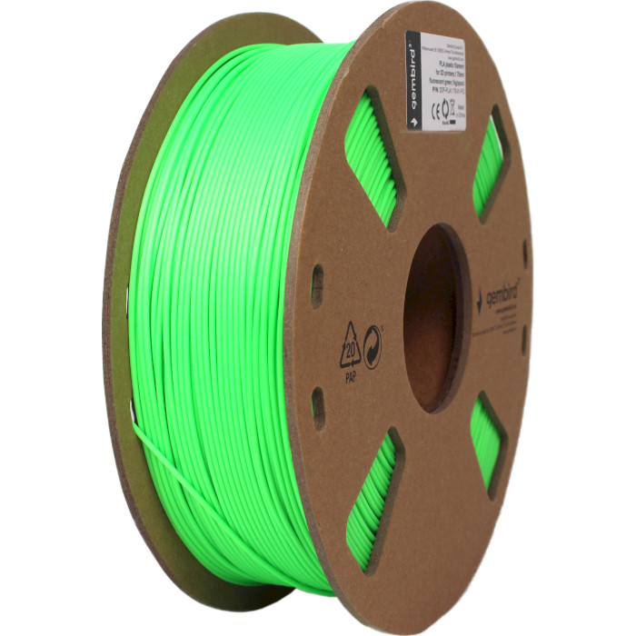 Пластик (філамент) для 3D принтера GEMBIRD PLA 1.75mm, 1кг, Fluorescent Green (3DP-PLA1.75-01-FG)