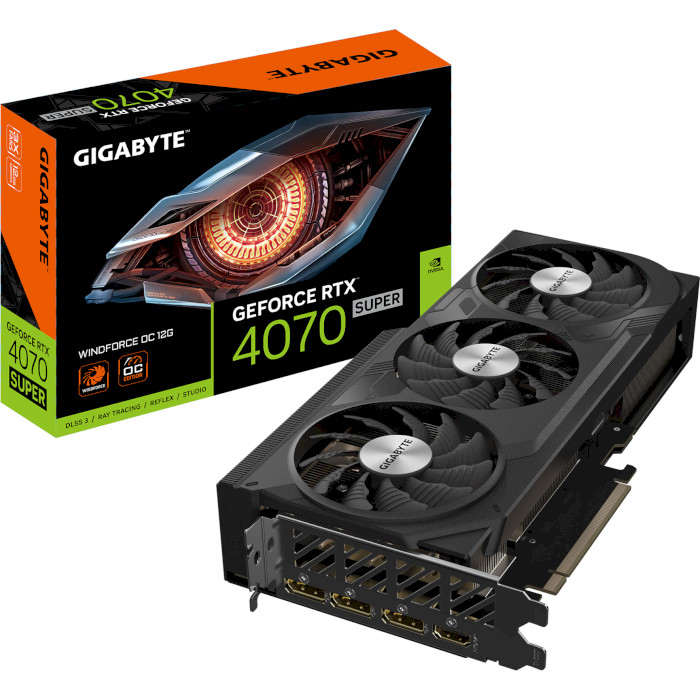 Відеокарта GIGABYTE GeForce RTX 4070 Super WindForce OC 12G (GV-N407SWF3OC-12GD)