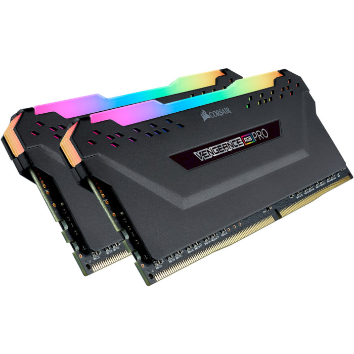 Модуль пам'яті CORSAIR Vengeance RGB Pro Black DDR4 3600MHz 32GB Kit 2x16GB (CMW32GX4M2Z3600C18)