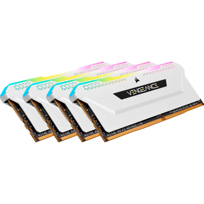 Модуль пам'яті CORSAIR Vengeance RGB Pro SL White DDR4 3600MHz 32GB Kit 4x8GB (CMH32GX4M4D3600C18W)