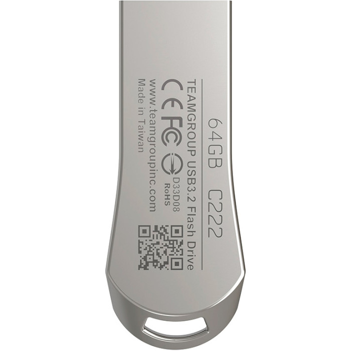 Флешка TEAM C222 64GB USB3.2 Silver (TC222364GS01)