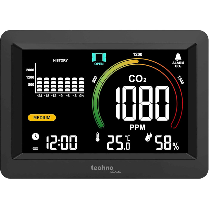 Монітор якості повітря TECHNOLINE WL1028 CO2 Meter Black
