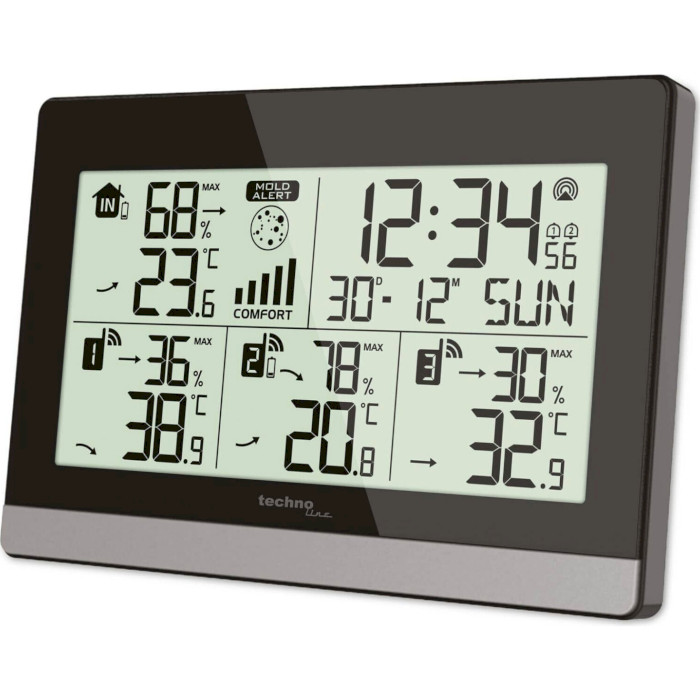 Термогигрометр TECHNOLINE WS7065 Black/Silver
