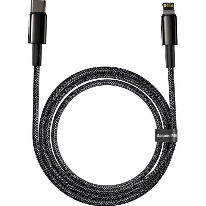 Кабель BASEUS Tungsten Gold Fast Charging Data Cable Type-C to iP PD 20W 2м Black (CATLWJ-A01)
