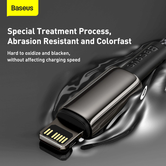 Кабель BASEUS Tungsten Gold Fast Charging Data Cable Type-C to iP PD 20W 2м Black (CATLWJ-A01)