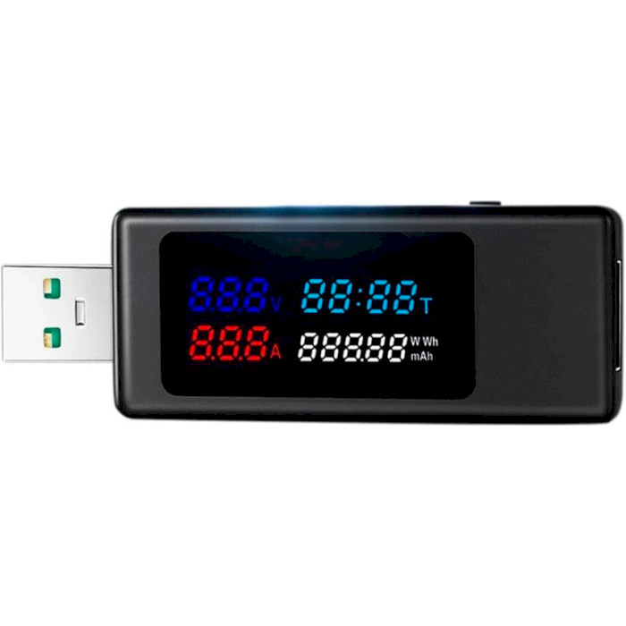 USB тестер KEWEISI KWS-V30 напруги (4-30V) та сили струму (0-6.5A) та заряду батареї (0-99999 mAh)