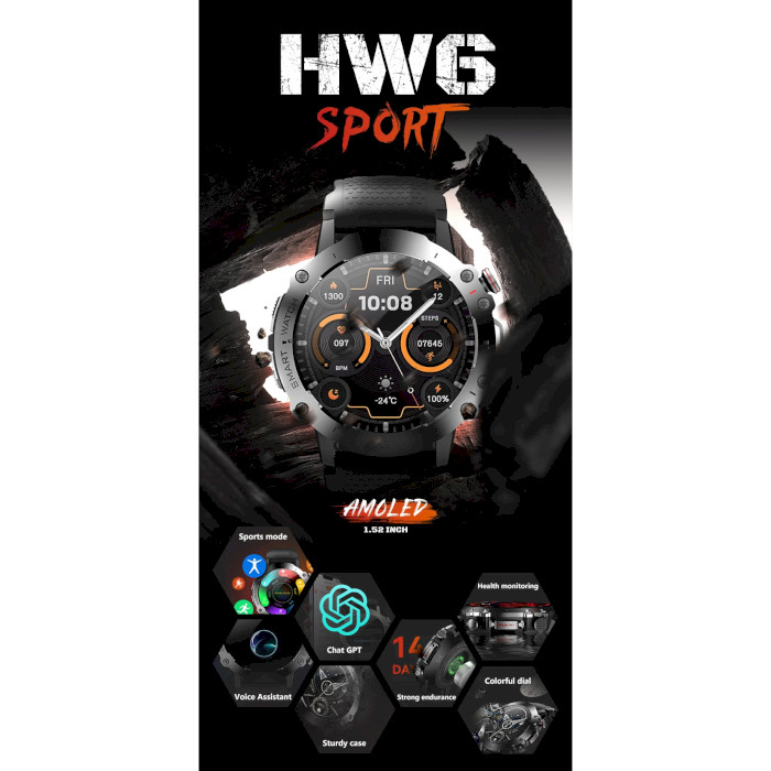 Смарт-годинник HW HW6 Sport Gray
