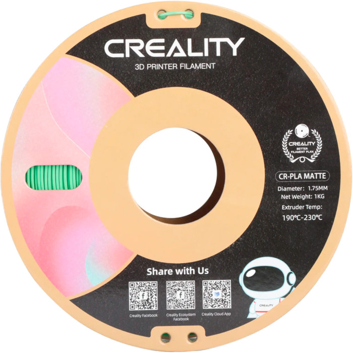 Пластик (филамент) для 3D принтера CREALITY CR-PLA Matte 1.75mm, 1кг, Avocado Green (3301010301)