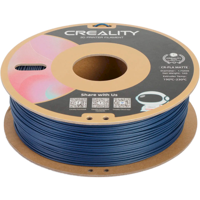 Пластик (філамент) для 3D принтера CREALITY CR-PLA Matte 1.75mm, 1кг, Navy Blue (3301010298)