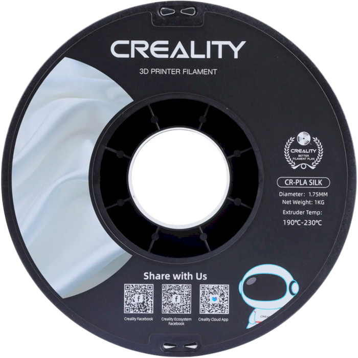 Пластик (філамент) для 3D принтера CREALITY CR-PLA Silk 1.75mm, 1кг, Purple (3301120005)