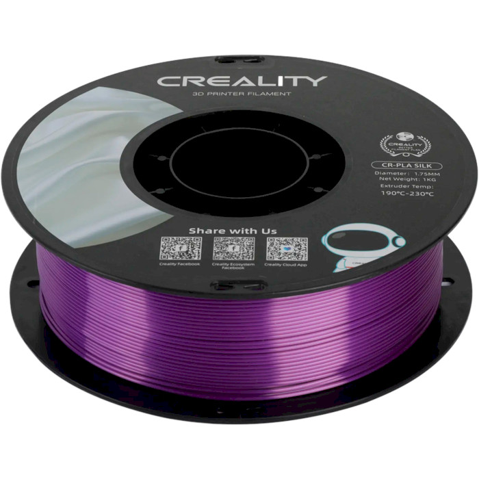 Пластик (філамент) для 3D принтера CREALITY CR-PLA Silk 1.75mm, 1кг, Purple (3301120005)