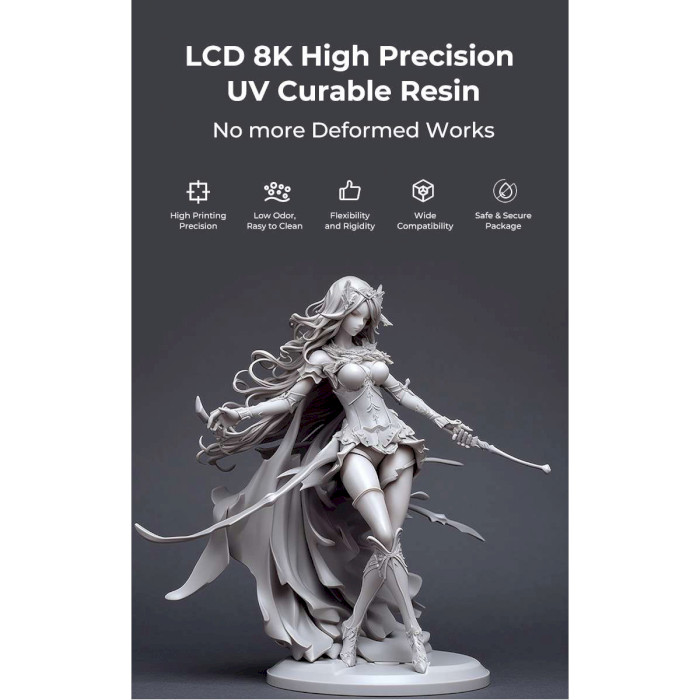 Фотополимерная резина для 3D принтера CREALITY High Precision, 1кг, Orange (3302190005)