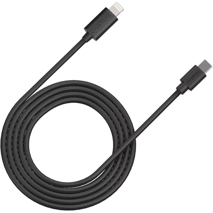 Кабель CANYON Charge & Sync USB-C to Lightning 20W 2м Black (CNE-CFI12B)