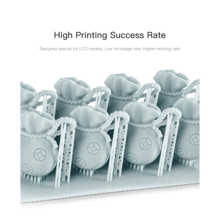 Фотополимерная резина для 3D принтера CREALITY Standard Rigid Resin Plus, 1кг, Gray (3302020089)