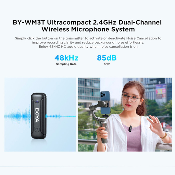 Микрофонная система BOYA BY-WM3T-M2 Mini 2.4GHz Wireless Microphone