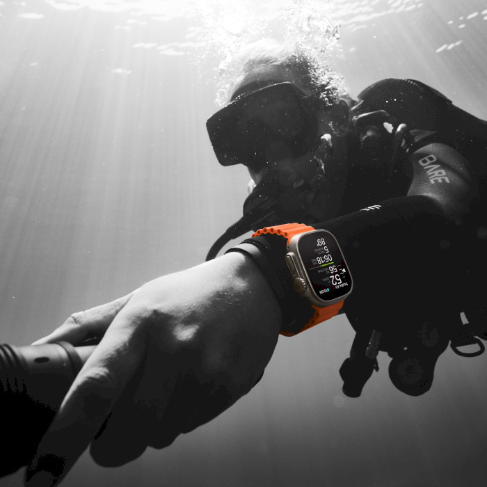 Смарт-часы APPLE Watch Ultra 2 GPS + Cellular Titanium Case with Orange Ocean Band (MREH3UL/A)