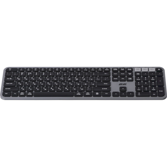 Клавіатура бездротова 2E KS240 WL BT EN/UA Black/Gray (2E-KS240WG_UA)
