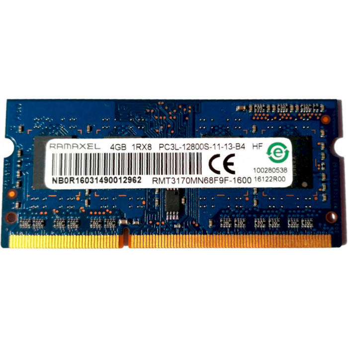 Модуль пам'яті RAMAXEL SO-DIMM DDR3L 1600MHz 4GB (RMT3170MN68F9F-1600)