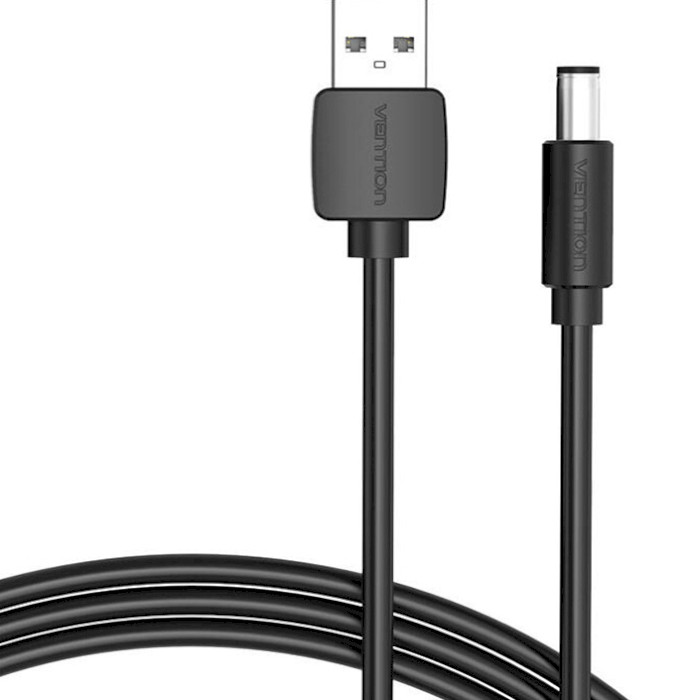 Кабель питания USB to DC VENTION USB to DC 5.5mm Charging Cable 1м Black (CEYBF)