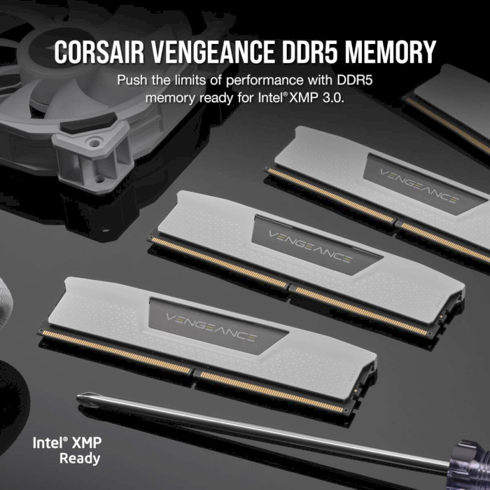 Модуль пам'яті CORSAIR Vengeance White DDR5 5600MHz 32GB Kit 2x16GB (CMK32GX5M2B5600C40W)