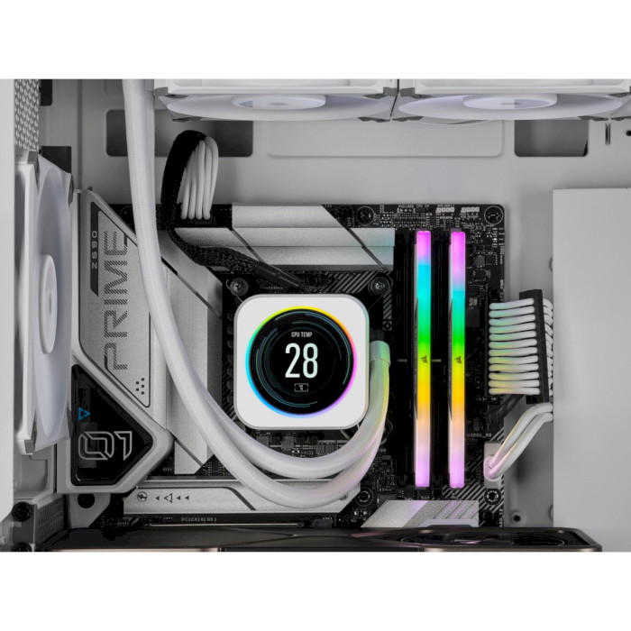 Модуль памяти CORSAIR Vengeance RGB White DDR5 6000MHz 32GB Kit 2x16GB (CMH32GX5M2E6000C36W)