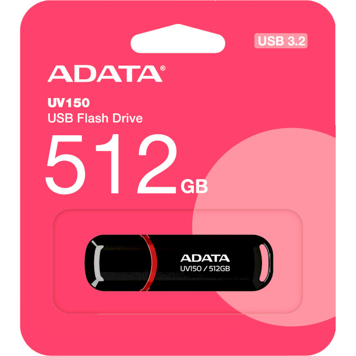 Флэшка ADATA UV150 512GB Black (AUV150-512G-RBK)