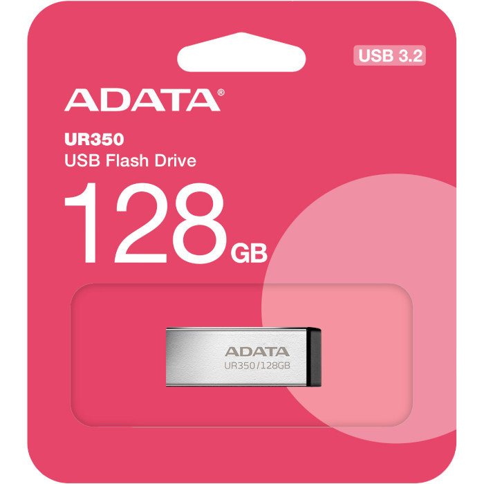 Флешка ADATA UR350 128GB USB3.2 Silver/Black (UR350-128G-RSR/BK)