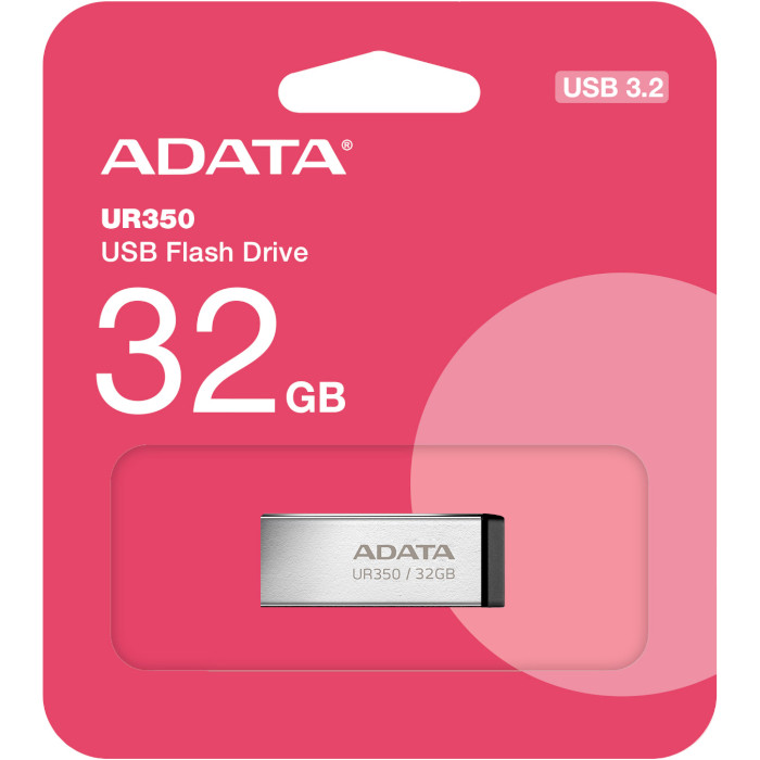 Флэшка ADATA UR350 32GB Silver/Black (UR350-32G-RSR/BK)