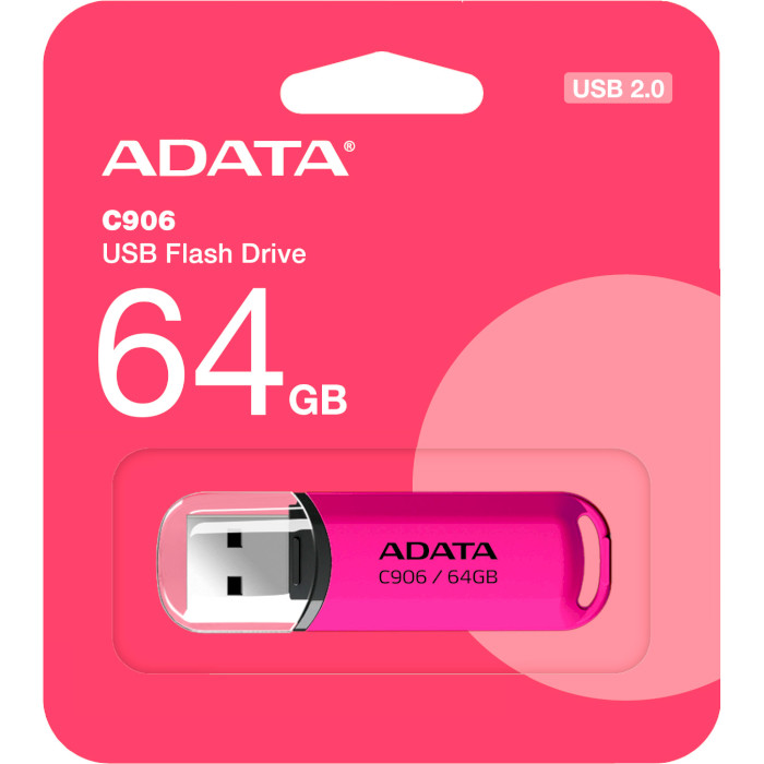 Флешка ADATA C906 64GB USB2.0 Pink (AC906-64G-RPP)
