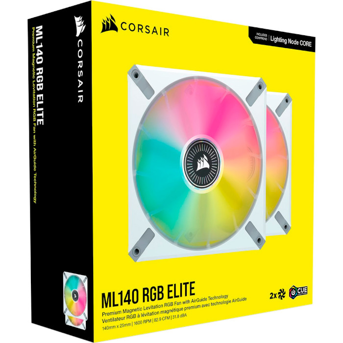 Вентилятор CORSAIR iCUE ML140 RGB Elite Premium White 2-Pack (CO-9050119-WW)