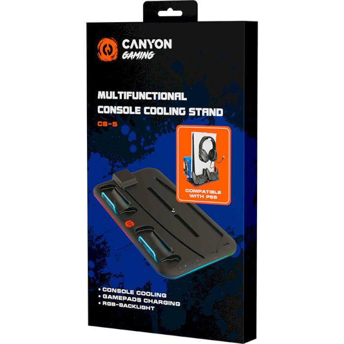 Зарядная станция CANYON CS-5 PS5 Charger Stand Black для PS5 (CND-CSPS5B)