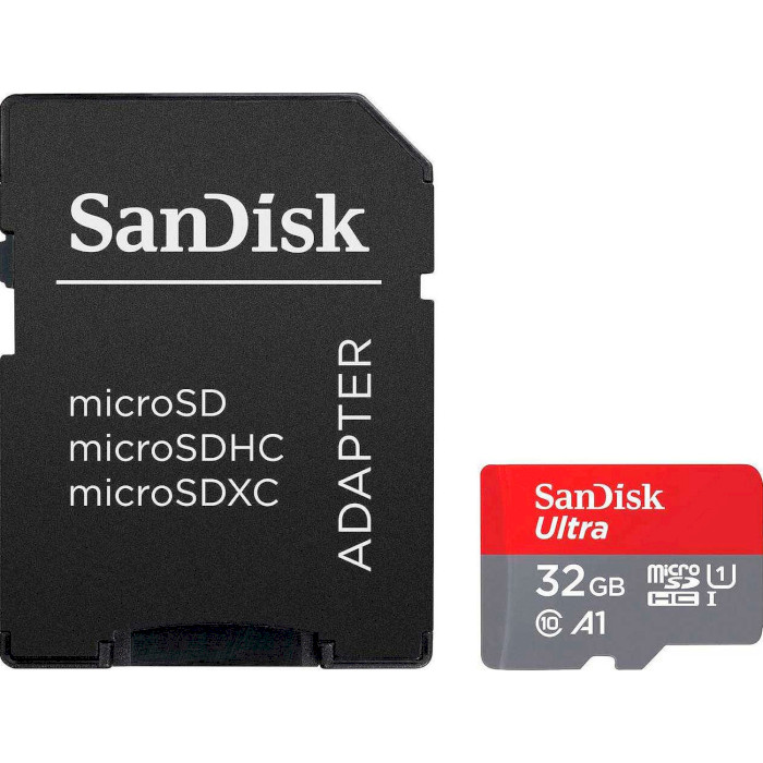 Карта пам'яті SANDISK microSDHC Ultra 32GB UHS-I A1 Class 10 + SD-adapter (SDSQUA4-032G-GN6IA)