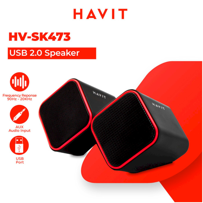 Акустическая система HAVIT HV-SK473 Black/Red