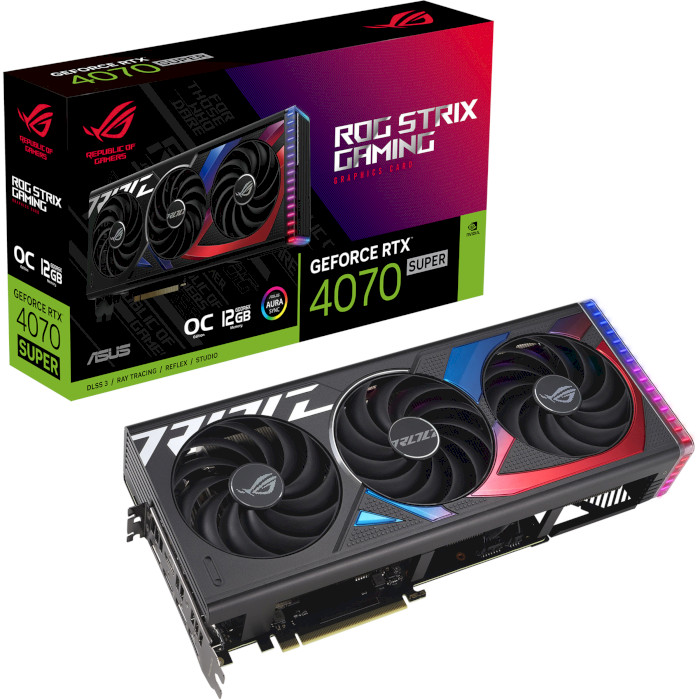 Відеокарта ASUS ROG Strix GeForce RTX 4070 Super 12GB GDDR6X OC Edition (90YV0KD0-M0NA00)