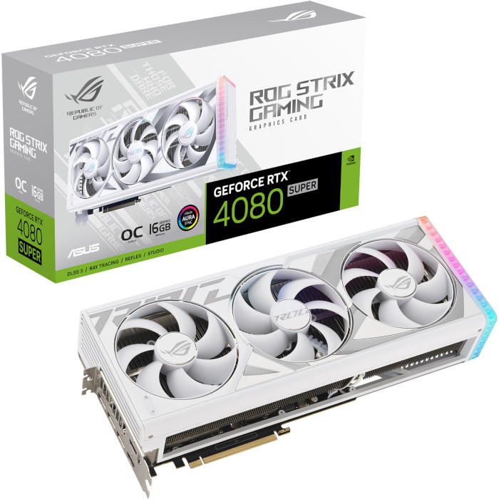 Відеокарта ASUS ROG Strix GeForce RTX 4080 Super 16GB GDDR6X White OC Edition (90YV0KB2-M0NA00)