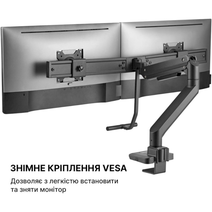 Крепление настольное для 2-х мониторов OFFICEPRO MA802B 17"-32" Black