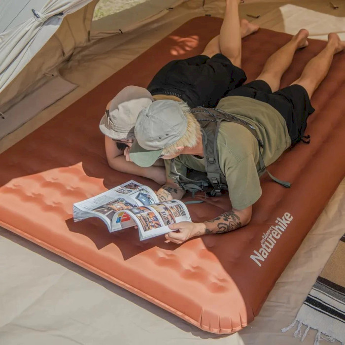 Надувний матрац NATUREHIKE Double Inflatable Sleeping Pad 200x140 Brown (NH19QD010-D-BR)