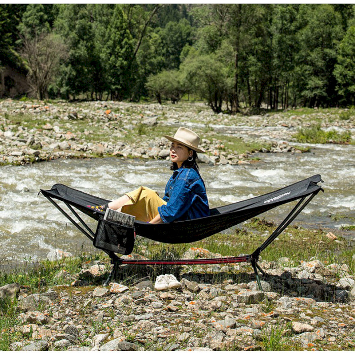 Гамак раскладной NATUREHIKE Outdoor Folding Hammock 205x75см Black (6927595747834)