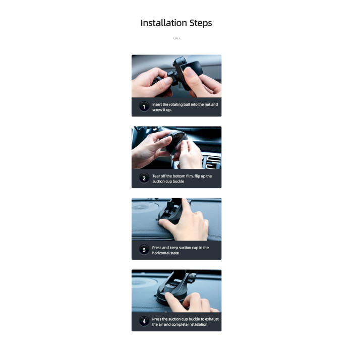 Автодержатель для смартфона USAMS US-ZJ072 Car Center Console Retractable Transparent Holder Black (ZJ072ZJ01)