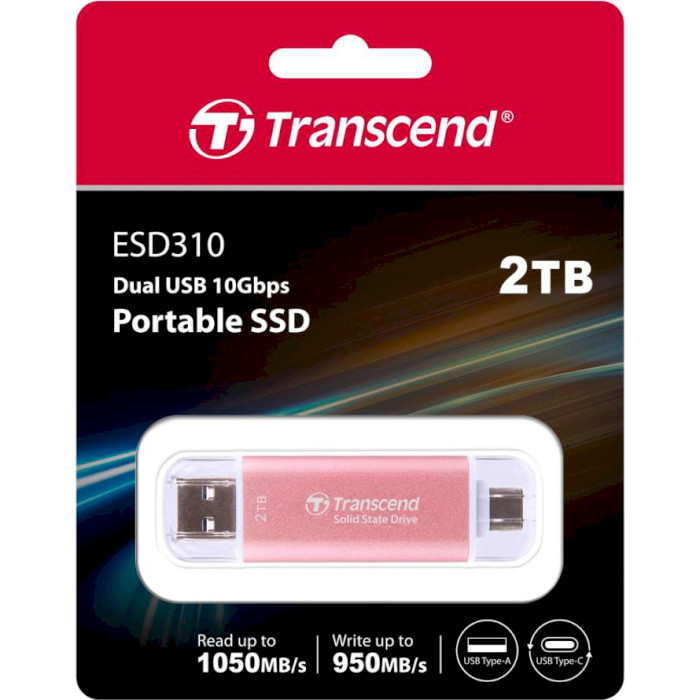 Портативний SSD диск TRANSCEND ESD310 2TB USB3.2 Gen2 Pink (TS2TESD310P)