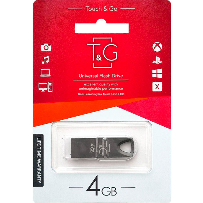 Флешка T&G 117 Metal Series 4GB Black (TG117BK-4G)