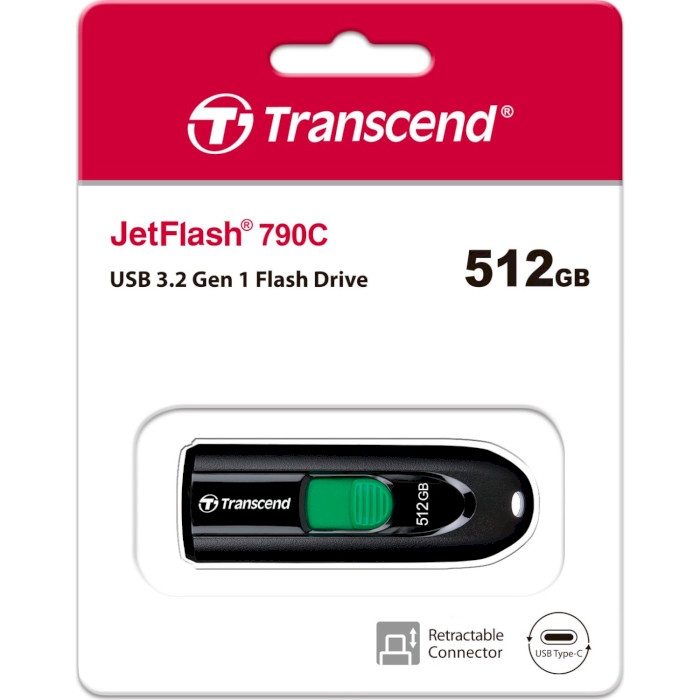 Флэшка TRANSCEND JetFlash 790C USB-C3.2 512GB (TS512GJF790C)