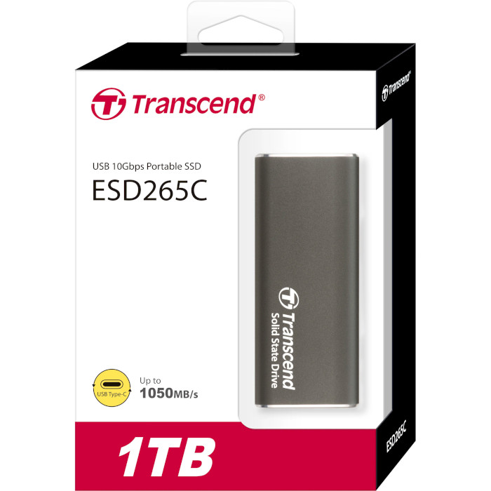 Портативный SSD диск TRANSCEND ESD265C 1TB USB3.2 Gen2 Iron Gray (TS1TESD265C)