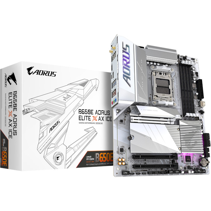 Материнська плата AORUS B650E Elite X AX Ice