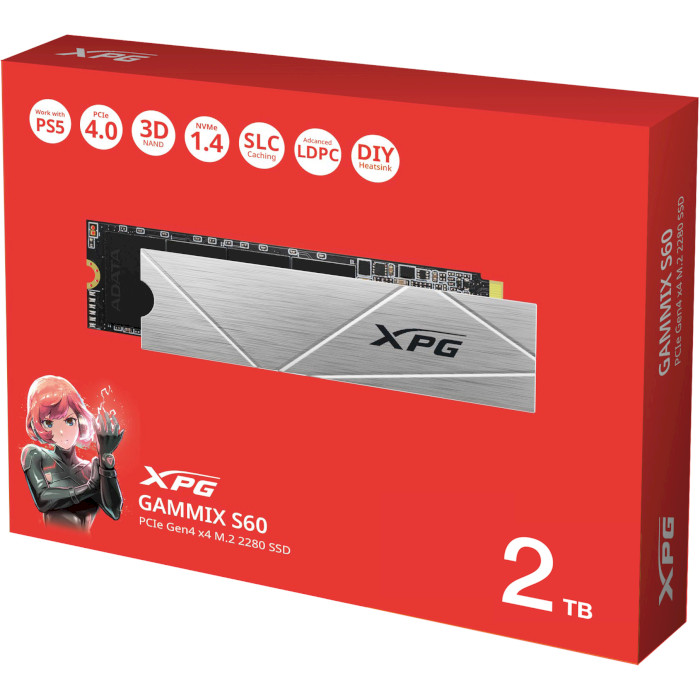 SSD диск ADATA XPG Gammix S60 512GB M.2 NVMe (AGAMMIXS60-512G-CS)