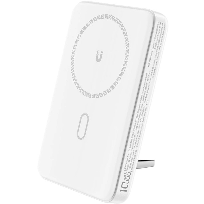 Повербанк з бездротовою зарядкою ACEFAST M6 Magnetic Fast Wireless Charge Power Bank PD 20W 10000mAh White