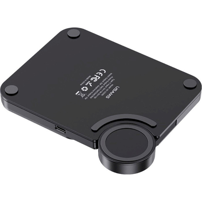 Беспроводное зарядное устройство USAMS US-CD190 15W 3-in-1 Desktop Wireless Charger Black (CD190WXC01)