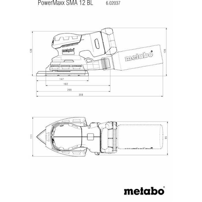 Вібраційна шліфмашина METABO PowerMaxx SMA 12 BL (602037850)