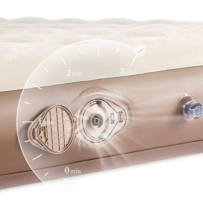 Надувний матрац NATUREHIKE Outdoor Inflatable Sleeping Pad 200x150 Brown (CNH23DZ10001-M)