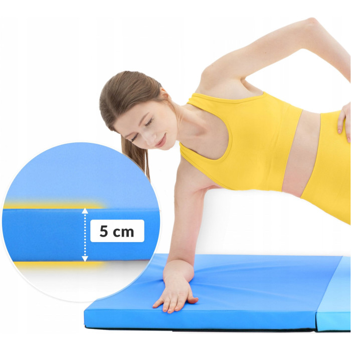 Складной гимнастический мат 4FIZJO Tri-Fold Folding Exercise Mat Blue (4FJ0570)